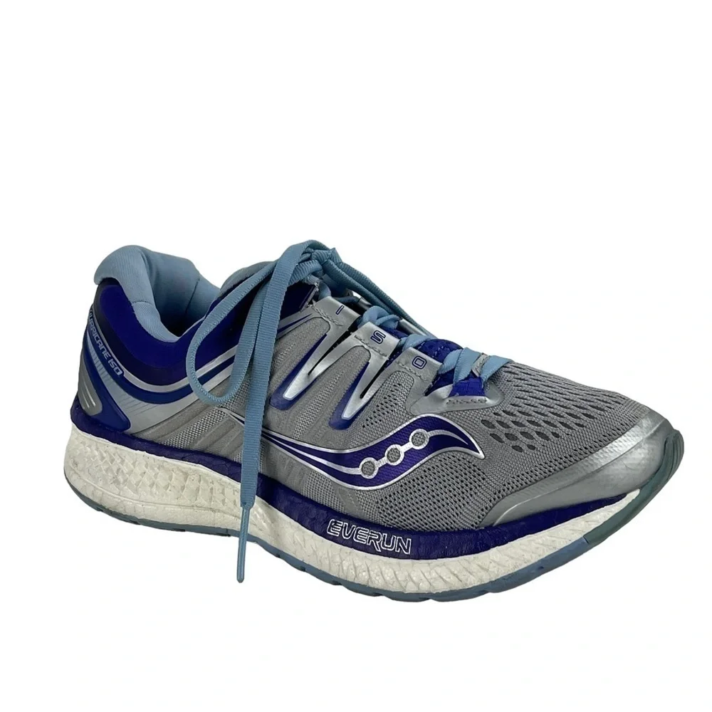 SAUCONY 6.5 WIDE HURRICANE ISO 4 PURPLE GRAY ATHLETIC RUNNING SNEAKER SHOE